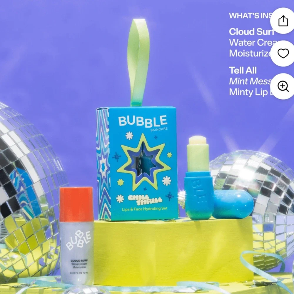 Bubble Skincare Chill Thrill‎ Holiday Gift Set, Moisturizer & Lip Balm